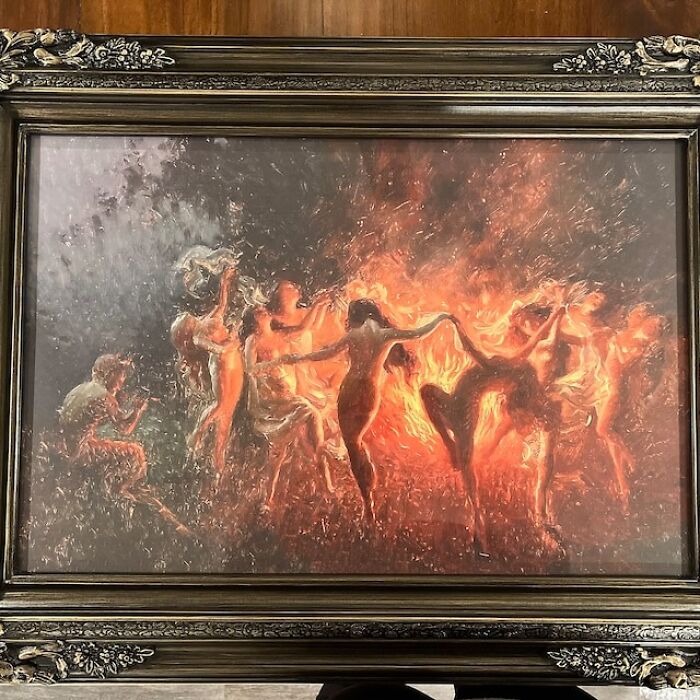 Curate A Slice Of History Rich In Movement And Mythology; Let The Dynamic Swirls Of 'Fire Dance' Cast A Warm, Captivating Glow Upon Your Room's Canvas.