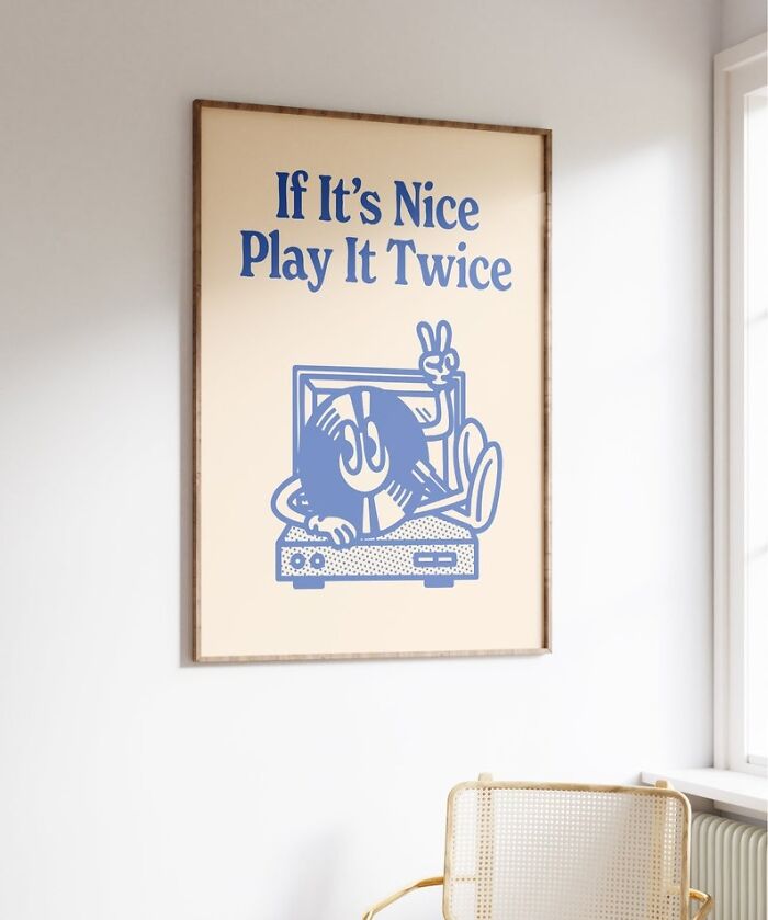 Hit The Décor Refresh Button With This Music Wall Art And Let The 'If It's Nice, Play It Twice' Motto Remind You That The Best Vibes Always Deserve An Encore.