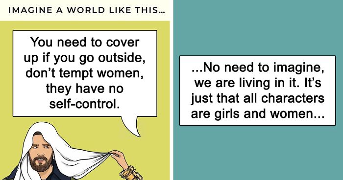 8 Illustrations Of Reversed Gender Roles That Show Just How Unjust The Modern World Is