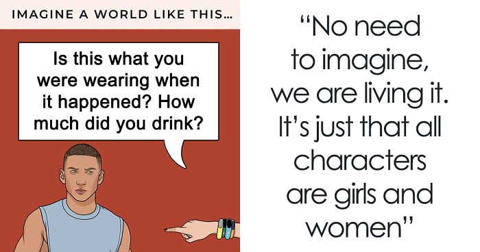 Artist Calls Out Everyday Sexism By Placing Men In Situations Most Women Know Too Well