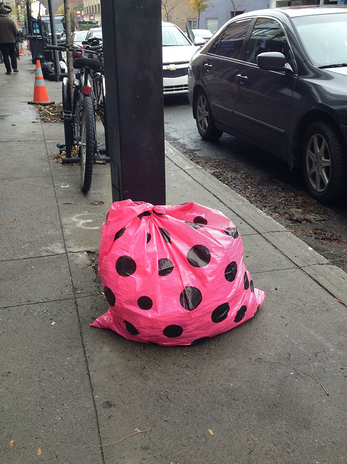 In Montreal's Village, They Give Colorful Garbage Bags To The Residents So Garbage Day Wouldn't Be So Depressing