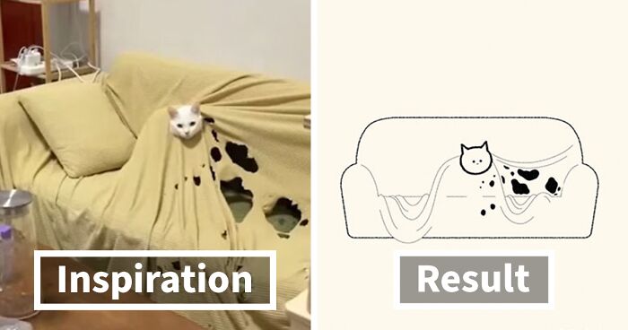 Artist Transforms Viral Cat Pics Into Hilarious Illustrations, And Here Are 65 Of The Newest Ones