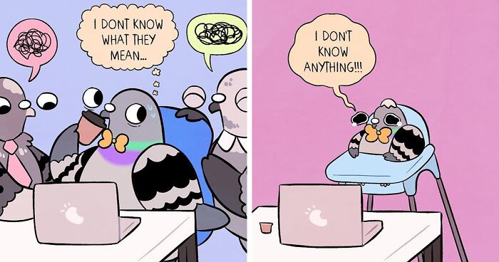 'Bird Brain': Artist Illustrates What It's Like To Live With Anxiety And Depression Through The Eyes Of A Pigeon (66 New Pics)