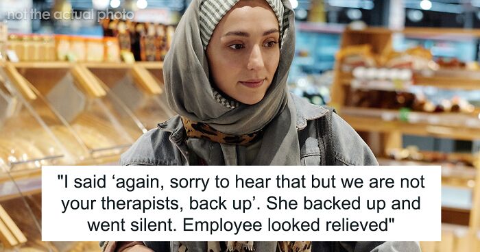 Customer Keeps Interrupting Man While He Checks Out, He Shuts Her Up, Asks If It Was A Jerk Move