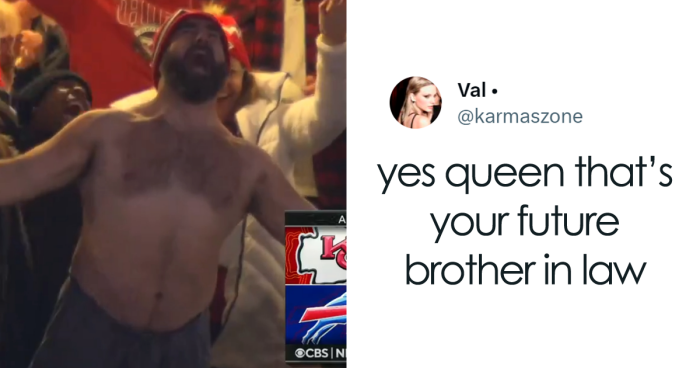 Jason Kelce Goes Shirtless To Celebrate Chiefs Touchdown, Sparking Reaction From Taylor Swift