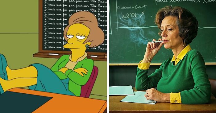 Graphic Designer Uses AI To Turn The Simpsons Characters Into People (32 Pics)