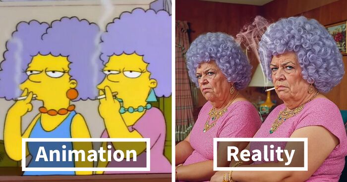 This Graphic Designer Is Causing A Stir On Social Media With Their Transformations Of The Simpsons Characters (32 Pics)