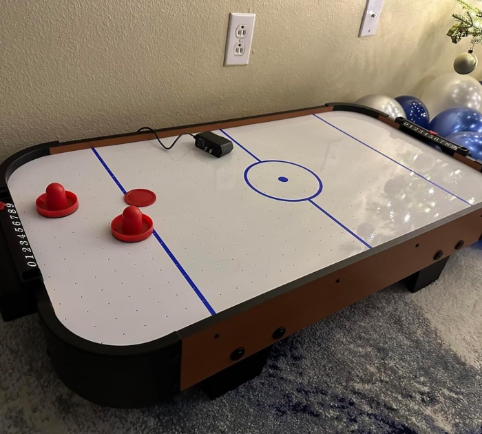 No Coins Required: Enjoy Endless Air Hockey Fun With The Portable Tabletop Arcade Table