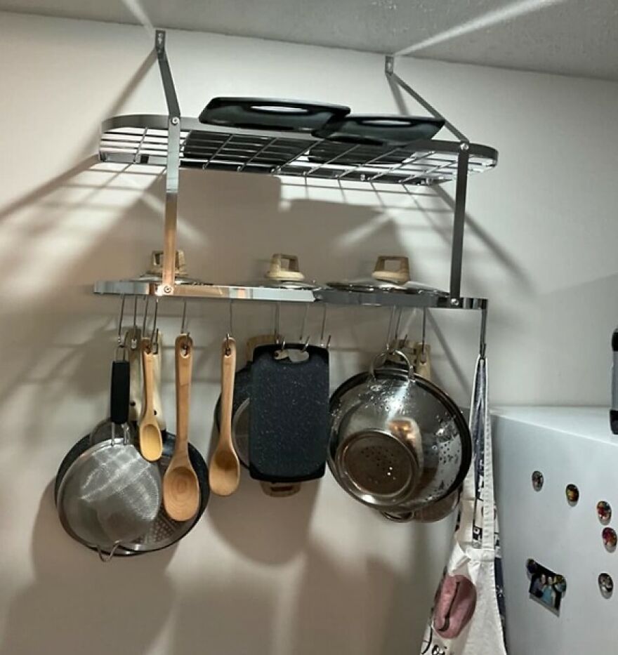  The Vdomus Hanging Pot Rack Is A Game-Changer. Forget About The Cupboard And Reach For The Sky!