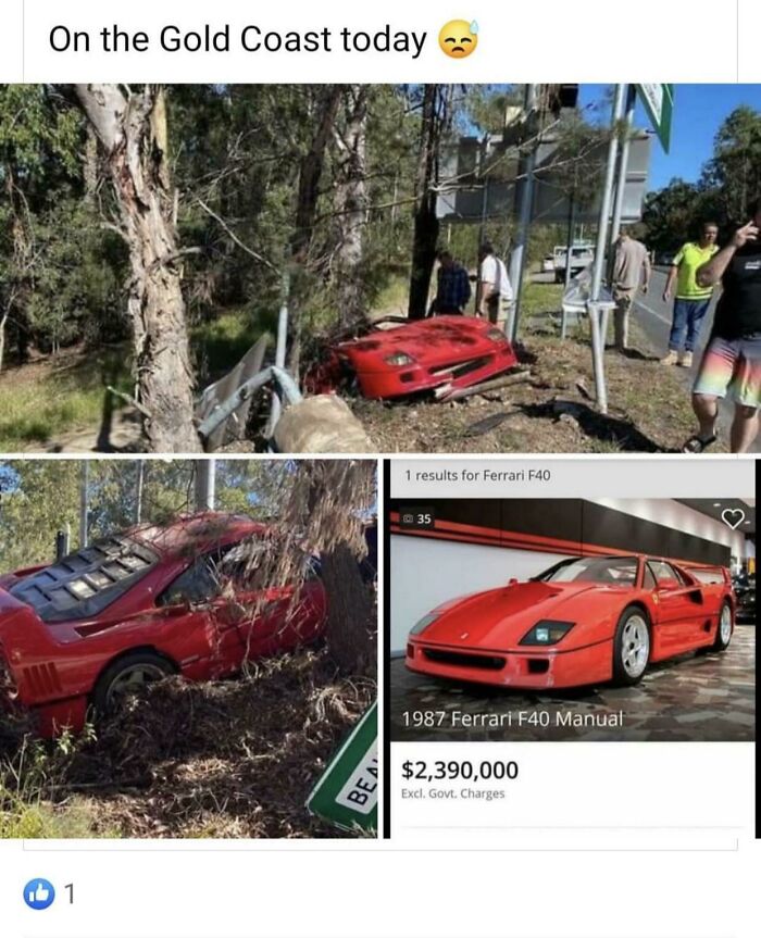 Ferrari F40 Crashed Day Before Being Delivered