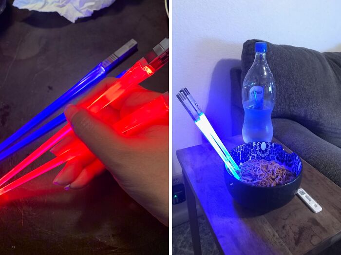 Light Up Your Meals With ChopSabers LED Glowing Light Saber Star Wars Chop Sticks - Add Galactic Fun To Dining!
