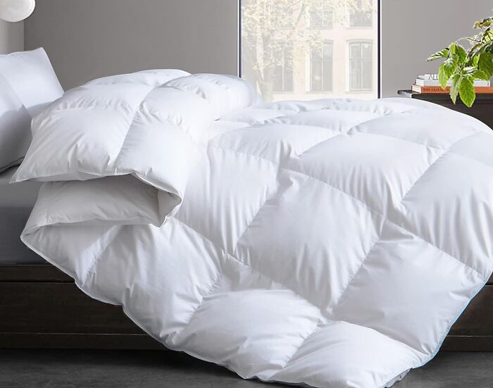 All-Season White Cal King Size Duvet Insert: Experience Luxury With Feather & Down Filling For Ultimate Comfort