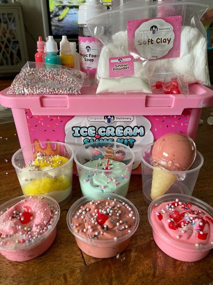 Dive Into Sensory Fun With The Original Stationery Ice Cream Slime Kit - Create Your Own Sweet Slime Creations!
