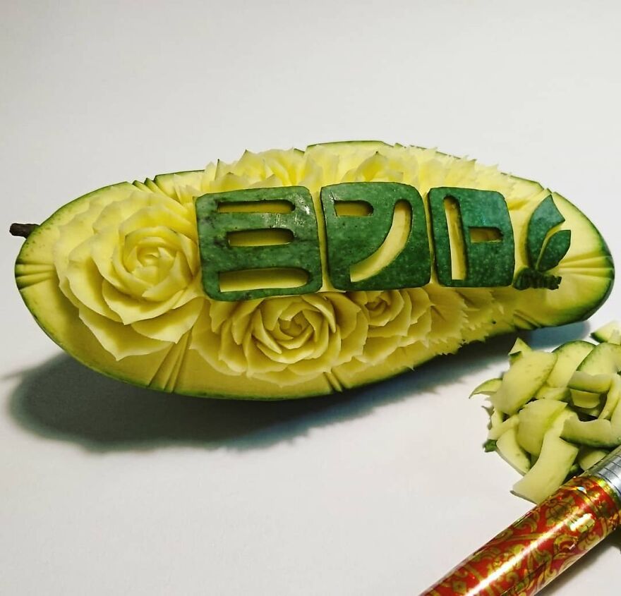 Gaku Carving, A Food Carving Artist, Changes Vegetables And Fruits Into Surprising Artworks (New Pics)