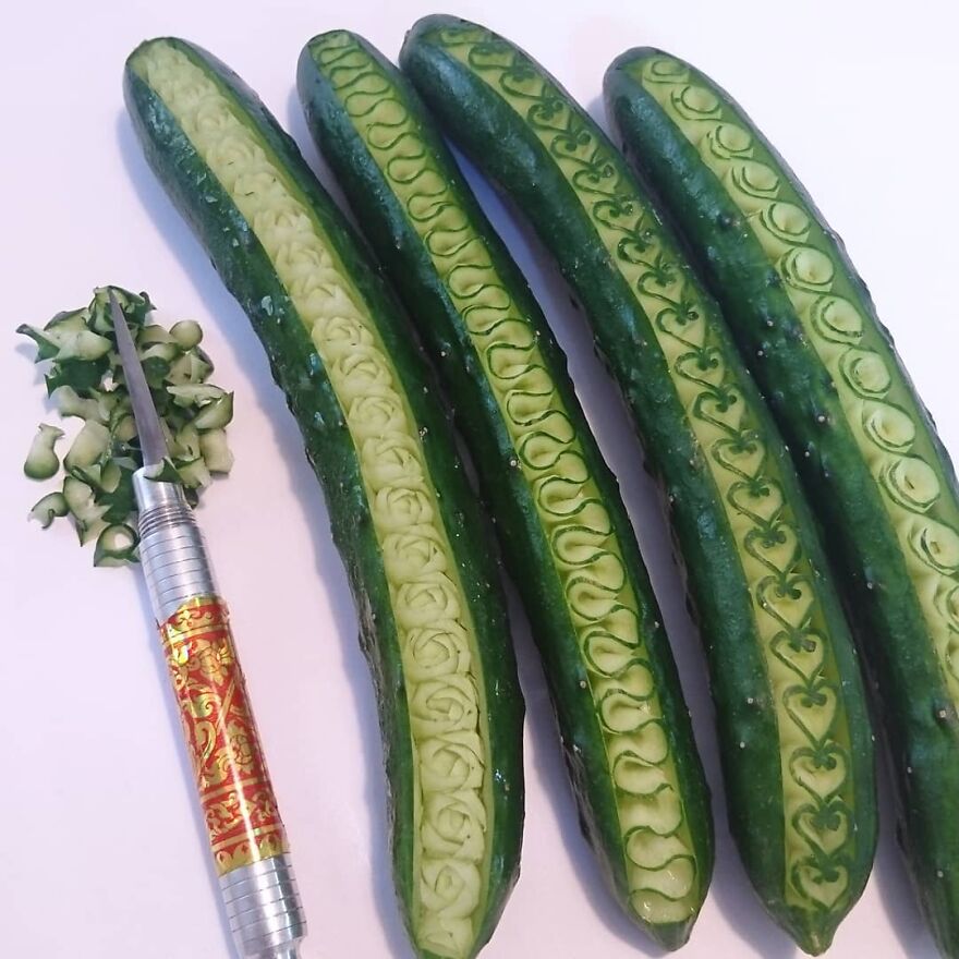 Gaku Carving, A Food Carving Artist, Changes Vegetables And Fruits Into Surprising Artworks (New Pics)