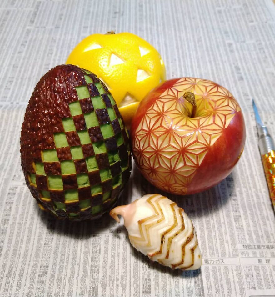 Gaku Carving, A Food Carving Artist, Changes Vegetables And Fruits Into Surprising Artworks (New Pics)