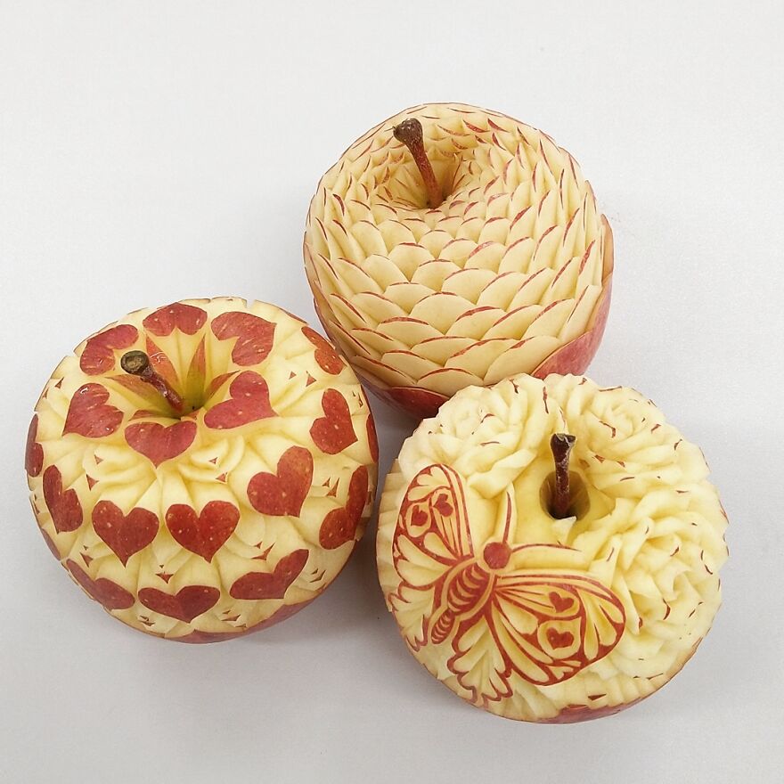 Gaku Carving, A Food Carving Artist, Changes Vegetables And Fruits Into Surprising Artworks (New Pics)