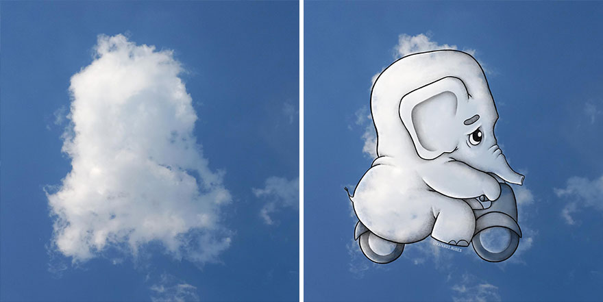 This Artist Continues To Create Drawings Inspired By Cloud Shapes (New Pics)