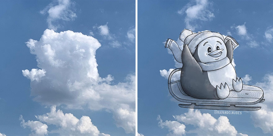 This Artist Continues To Create Drawings Inspired By Cloud Shapes (New Pics)