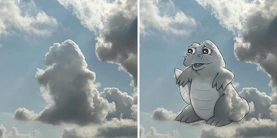 This Artist Continues To Create Drawings Inspired By Cloud Shapes (New Pics)