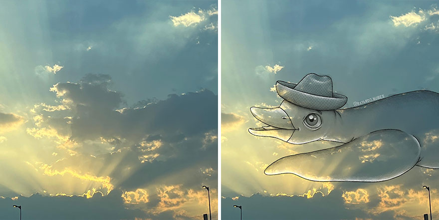 This Artist Continues To Create Drawings Inspired By Cloud Shapes (New Pics)