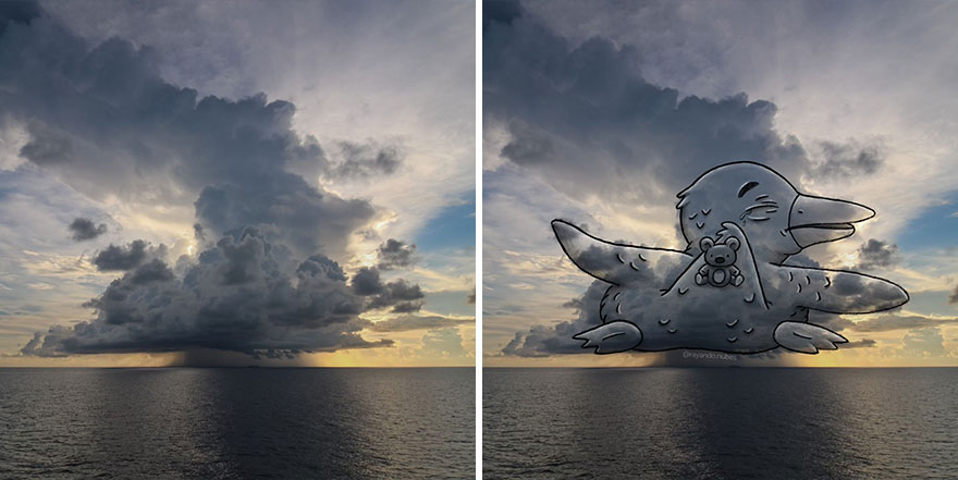 This Artist Continues To Create Drawings Inspired By Cloud Shapes (New Pics)