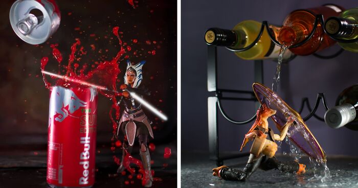 I Take Photos Of Action Figures Of Pop-Culture Characters Posing With Various Drinks (16 Pics)