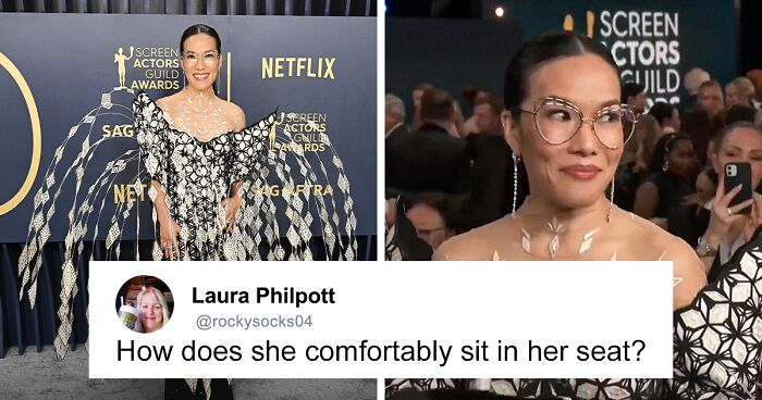 Ali Wong Stunned On The 2024 SAGs Red Carpet By Wearing What Looked Like A Giant Chandelier