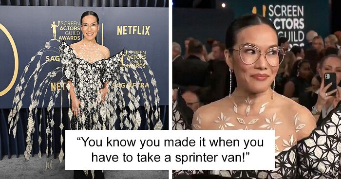 Ali Wong Wears A Peacock Gown That “Fits Like A Glove” And Wins SAGs’ Outstanding Performance