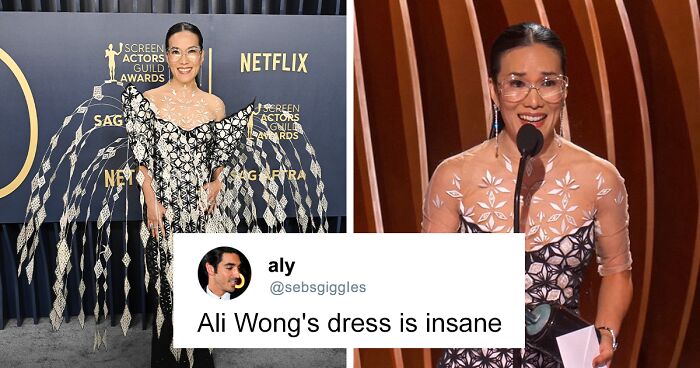 Ali Wong Made Sure No One Invaded Her Personal Space At 2024 SAGs With “Insane” Dress