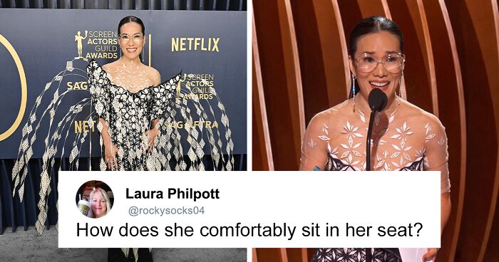 Ali Wong Stunned In A Peacock-Like Dress At The 2024 SAG Awards