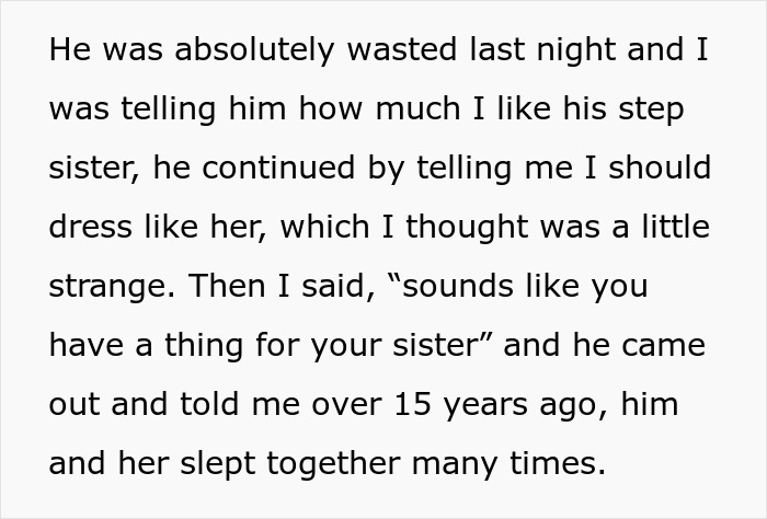 Man Reveals He Slept With His Stepsister 15 Years Ago, GF Doesn't Know How To React