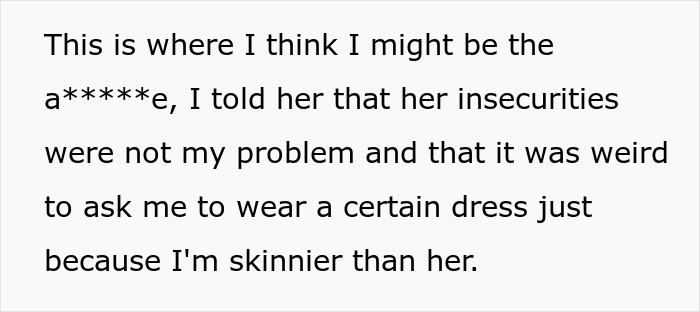 Bride Feels Insecure Around Thin SIL, Buys Her A Dress To Wear But She Refuses To Come At All