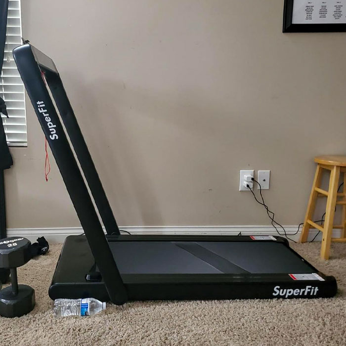 Elevate Your Home Workout With GYMAX Walking Pad: 2.25HP Dual Display Foldable Treadmill, And Compact Folding Running Machine Perfect For Small Spaces!