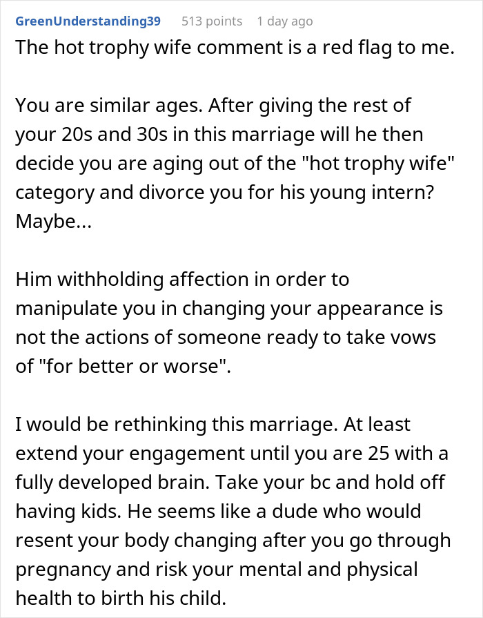 Woman Thinks About Calling Off Her Wedding After Fiancé Says He Wants Her To Be ‘Trophy Wife’