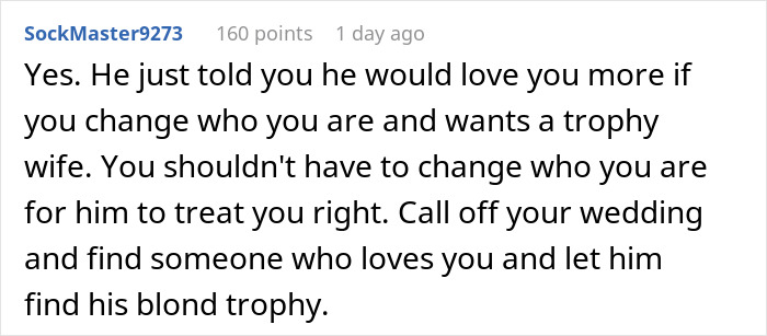 Woman Thinks About Calling Off Her Wedding After Fiancé Says He Wants Her To Be ‘Trophy Wife’