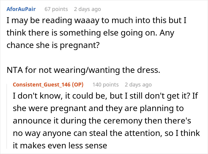 Bride Feels Insecure Around Thin SIL, Buys Her A Dress To Wear But She Refuses To Come At All