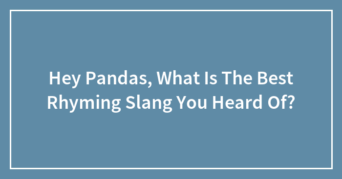 Hey Pandas, What Is The Best Rhyming Slang You Heard Of?