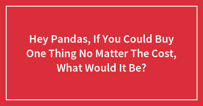 Hey Pandas, If You Could Buy One Thing No Matter The Cost, What Would It Be?