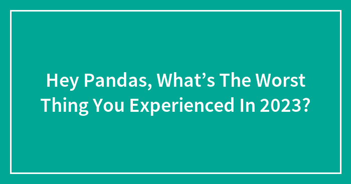 Hey Pandas, What’s The Worst Thing You Experienced In 2023? (Closed)