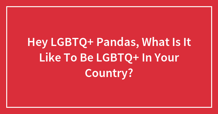 Hey LGBTQ+ Pandas, What Is It Like To Be LGBTQ+ In Your Country? (Closed)