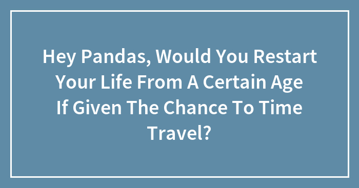 Hey Pandas, Would You Restart Your Life From A Certain Age If Given The Chance To Time Travel? (Closed)