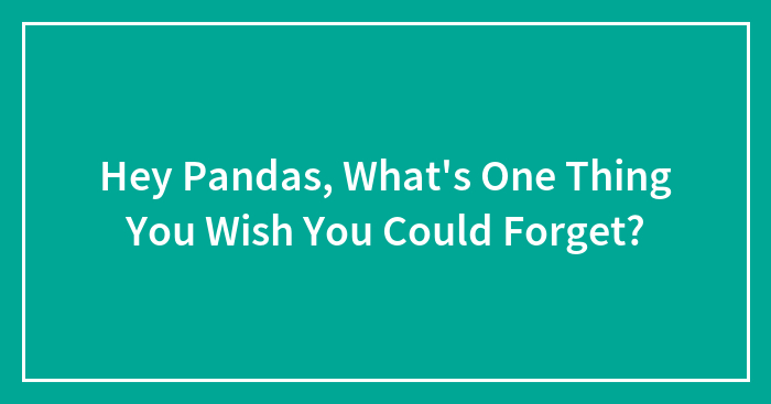 Hey Pandas, What’s One Thing You Wish You Could Forget? (Closed)