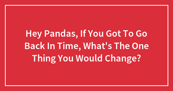 Hey Pandas, If You Got To Go Back In Time, What’s The One Thing You Would Change? (Closed)