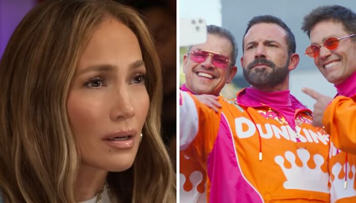 J.Lo Unamused As Ben Affleck, Tom Brady, And Matt Damon Make Their Hilarious Boy Band Debut