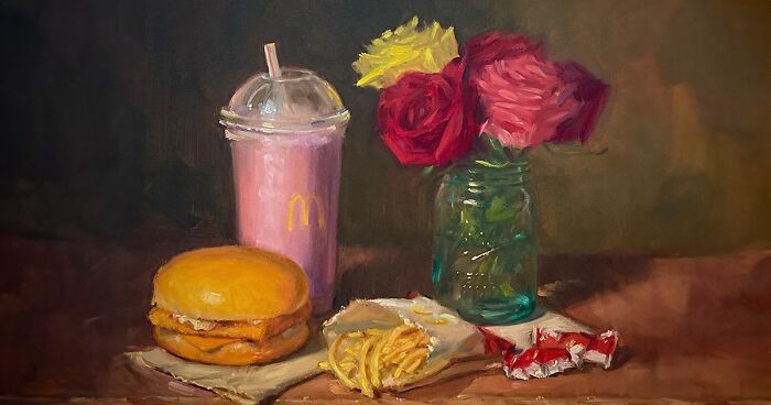 Pop Culture Meets Classical Art: 52 Paintings Of Fast Food By Noah Verrier