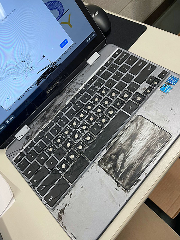 Student Spilled Nail Polish On A Computer. Mother Tried To Clean It And Washed Off 26 Keys