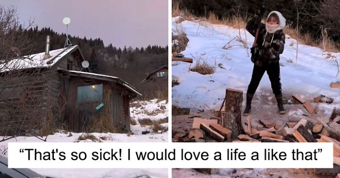 Gen-Z Woman Is Going Viral After Moving To Alaskan Cabin With No Heat Or Running Water