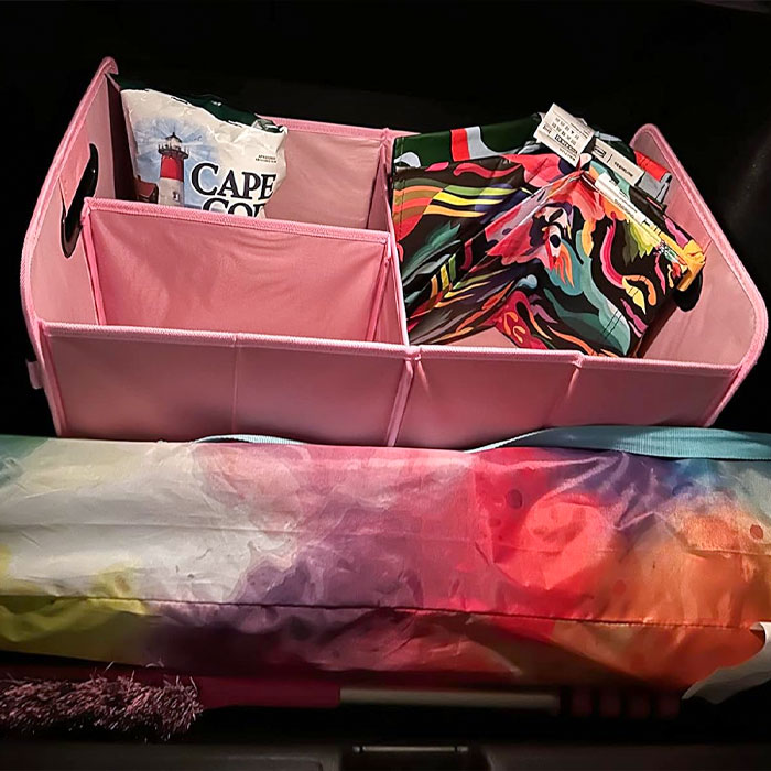 An Ultra-Organized Car Trunk Organizer That'll Bring Magical Order To The Chaos Of Your Girly Road Trip Necessities