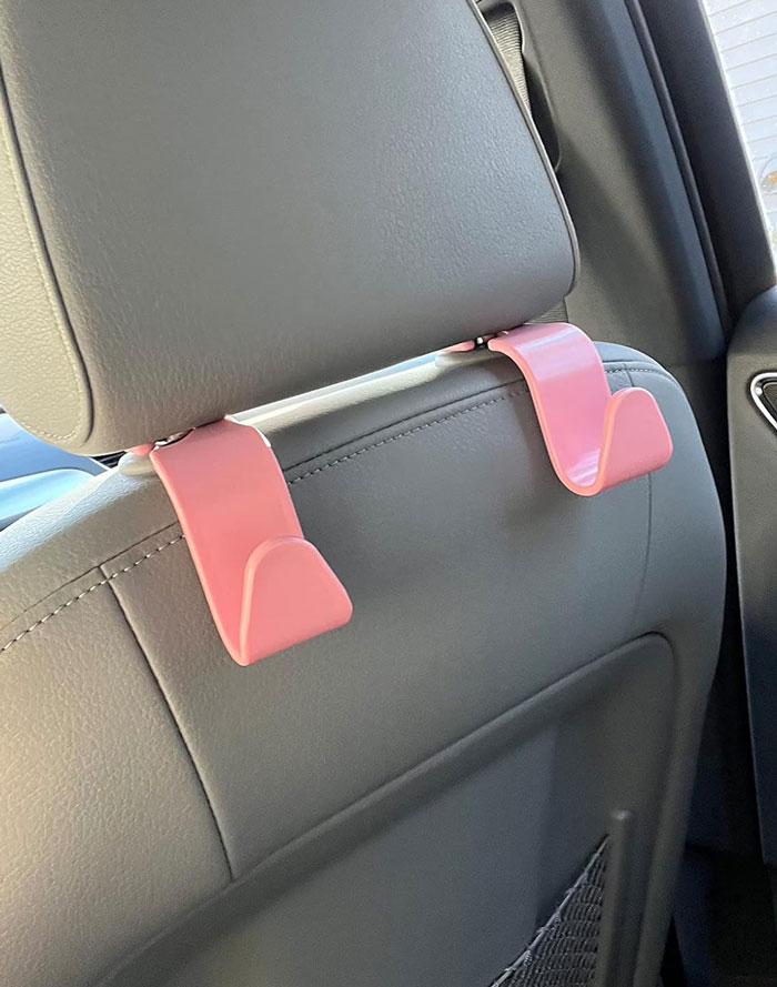 Turn Your Car Into A Clutter-Free Zone With These Cute, Sturdy Headrest Hooks That Can Handle All Your Stuff!